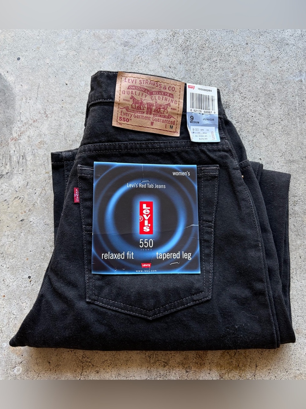 NEW Vintage 90s Levis 550 Jeans Womens Black Relaxed Taper USA
